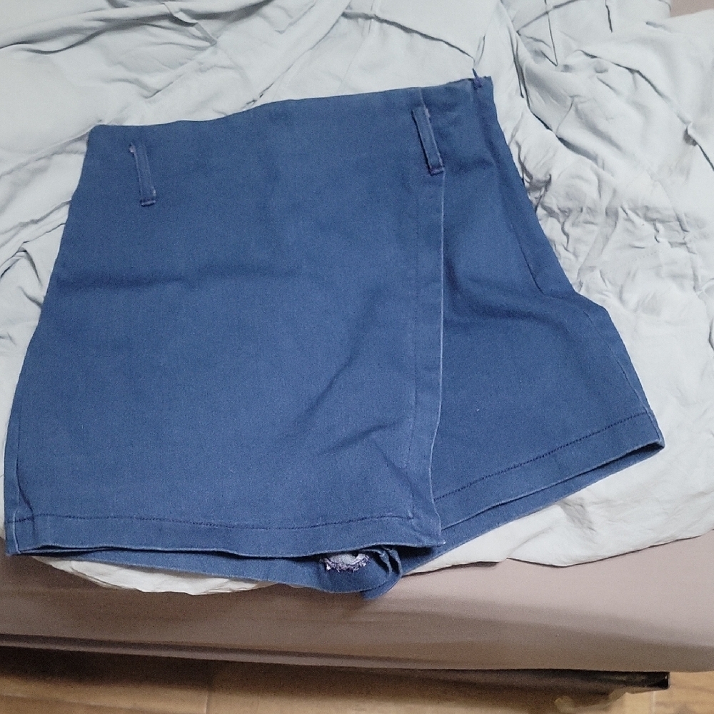 Blue Skort High-Waisted Shorts
